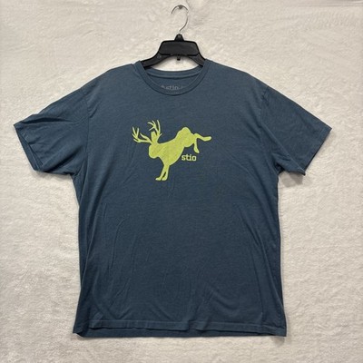 stio mens shirts, XL, Blue Heather, With Graphic Printed Front. No Flaws, Nice