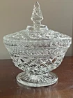 Vintage Anchor Hocking Wexford Clear Glass Covered Candy Dish Mint Condition