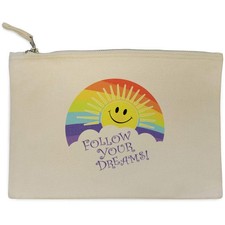 Canvas-Clutch/Accessoire-Tasche "Follow Your Dreams" (CL00039772)