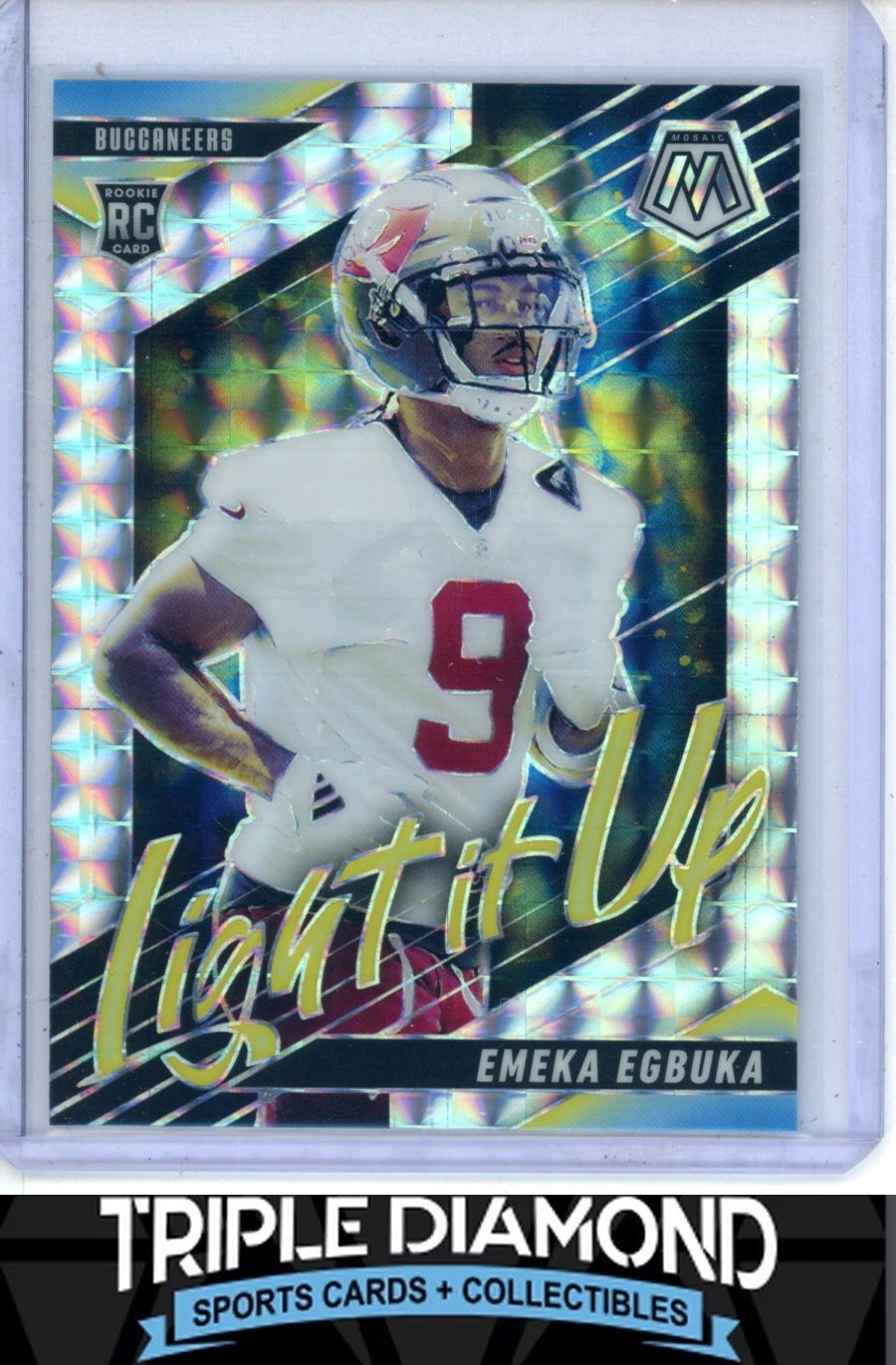 2025 Panini Mosaic Emeka Egbuka Rookie Light it Up Silver Mosaic Prizm O909