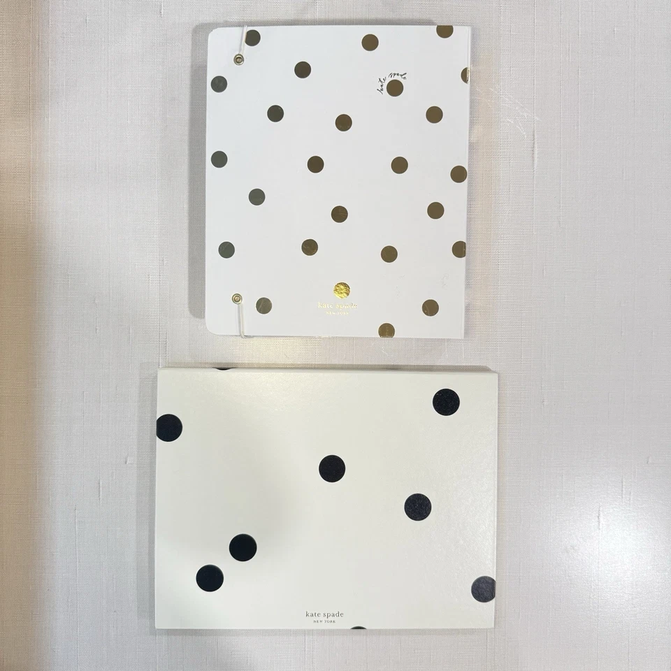 Set of New Kate Spade Gold Dot Recipe Binder & Polka Dot Weekly Meal Planner - Image 2 of 4