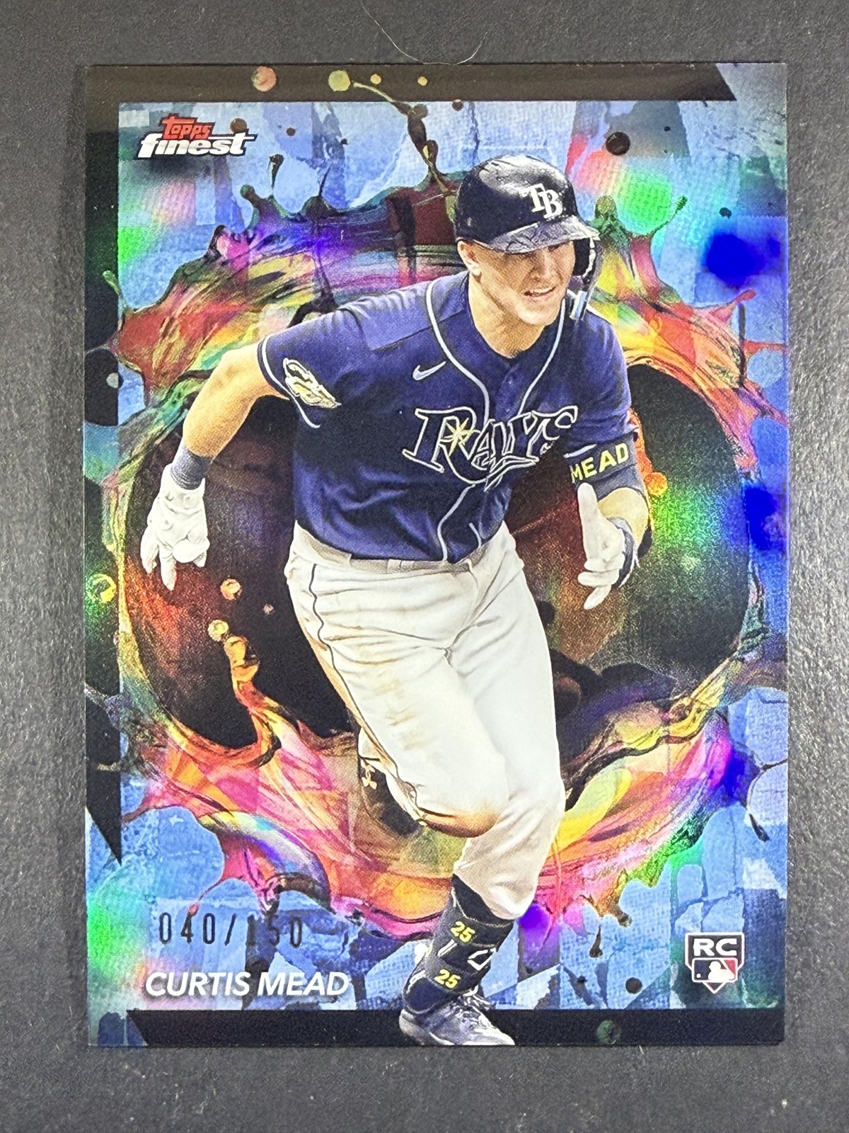 2024 Topps Finest #288 Curtis Mead Sky Blue Refractor /150 SP RC Rookie Bay Rays