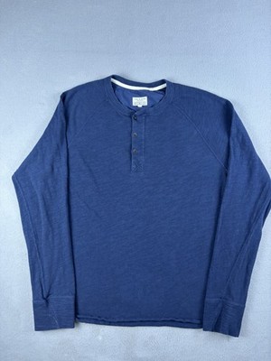 Rag And Bone Shirt Mens Size Extra Large Blue Henley Button Up Longsleeve Cotton