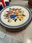 Ten STANGL “Fruit And flowers”. Hand-painted Dinner Plates, 10”