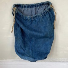 Indigo blue Denim bag antique vintage satchel duffle bag French The Textile Tru