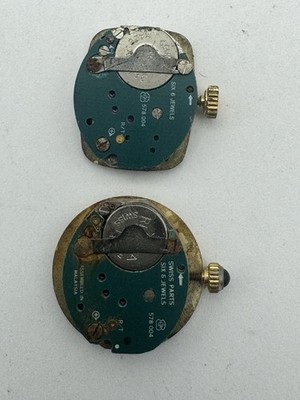 Pair Of Vintage ETA 578.004 Quartz Watch Movements For Parts Or Repair Untested