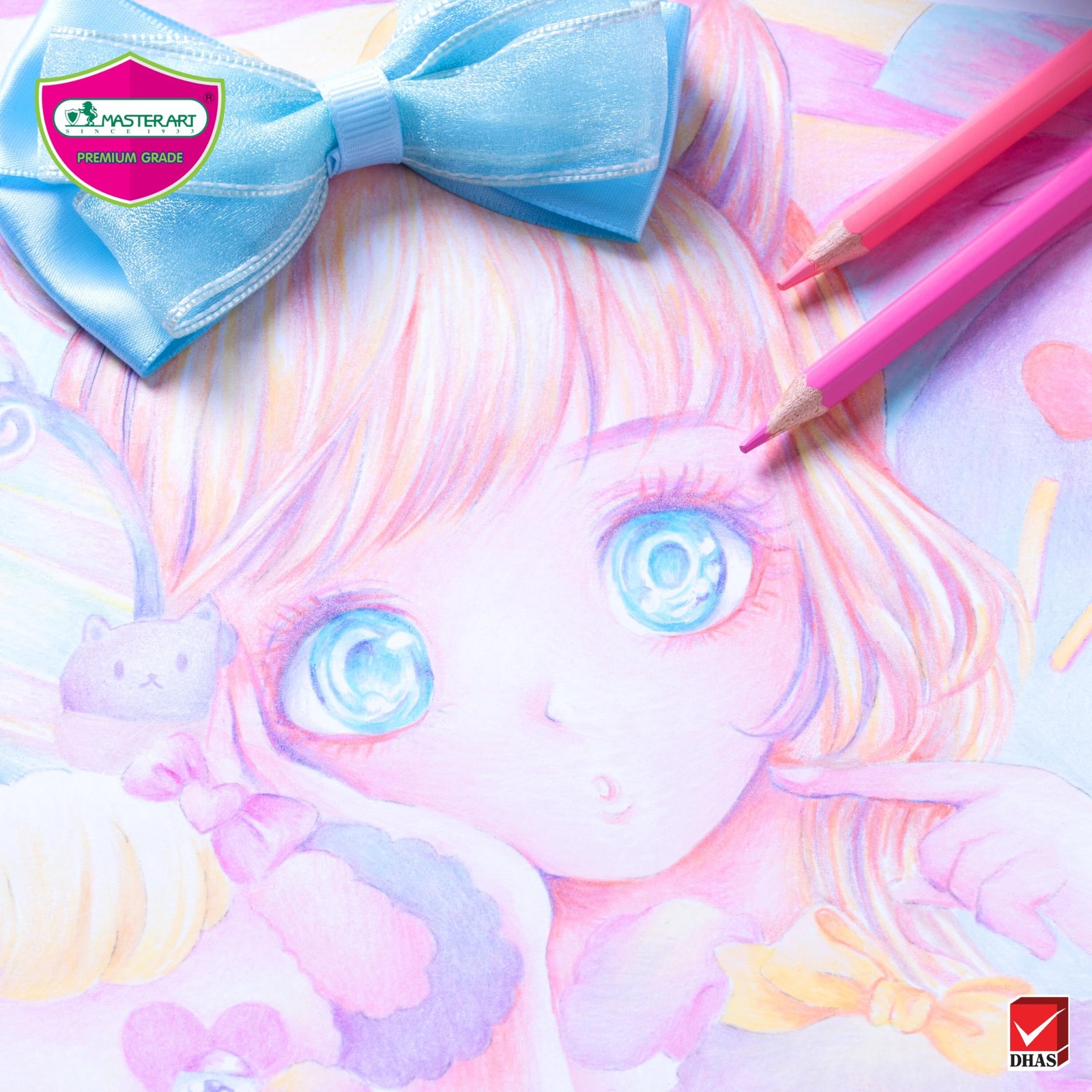 Pastel Colored Pencils 50 Colors Set For Kids Adults Coloring Drawing Art