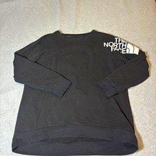 The North Face Women's L Black Pullover Sweatshirt Logo Crewneck Fleece Long