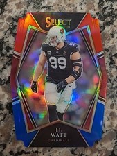 2021 Select Football Premier Level Die Cut Blue Prizm JJ Watt #103 MVP HOF NM