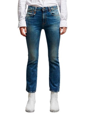 R13 Kick Damen Jeans 26 KELLY Stretch Verblichen Knöchellang RRP650