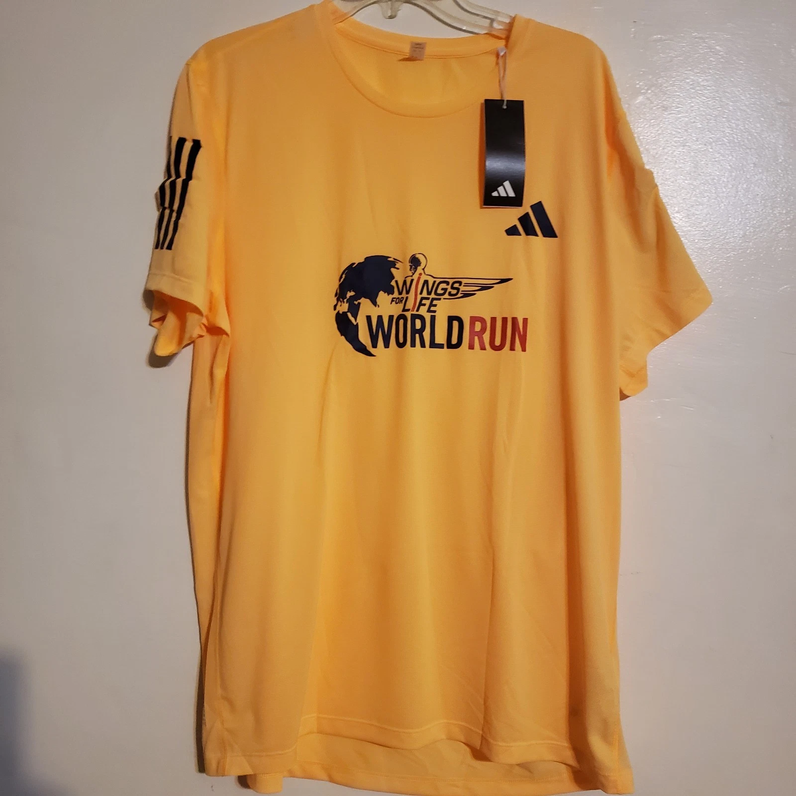 NWT Adidas Men's JI7632 WFL Event SS TM Running Carrera Yellow T-Shirts Size L