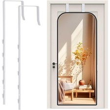 Over-The-Door Mirror Hanger Set of 2 Adjustable Door Mirror Brackets with