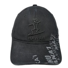 Hawaii Slideback Baseball Cap Black OS Adjustable Surfware Hawaiian Classics