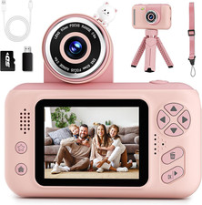 Kids Camera Toys for Girls 3-12 Year Old, Pink  Children Travel Camera HD Digit