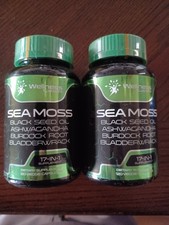 2x Irish Sea Moss Capsules, 17-in-1, Seamoss Black Seed Oil, 120 Count Exp 05/26