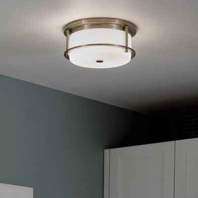 Kichler Lighting Brit 12 in. 2-Light Champagne Bronze Flush Mount Light with
