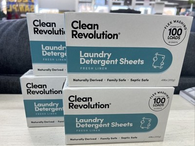 laundry detergent sheets Clean Revolution 400 Load 200 Sheets (4 Boxes )￼￼