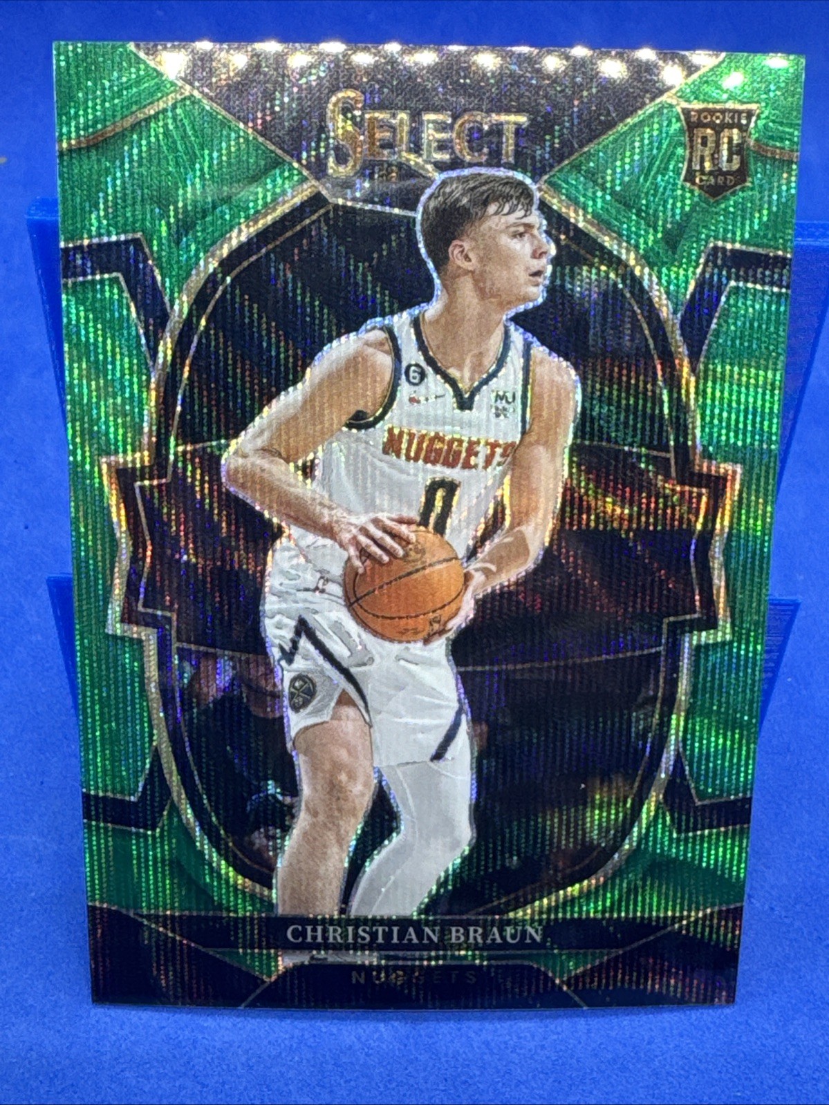 2022 Panini Select Concourse Green Wave Prizm /50 Christian Braun #85 Rookie RC