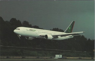 EVA Air Boeing B-767-35E Jet Airplane Aviation Postcard Photochrome