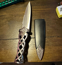 Celtic Knot Dirk Dagger Stainless Steel Double Edge Full Tang w/ Sheath