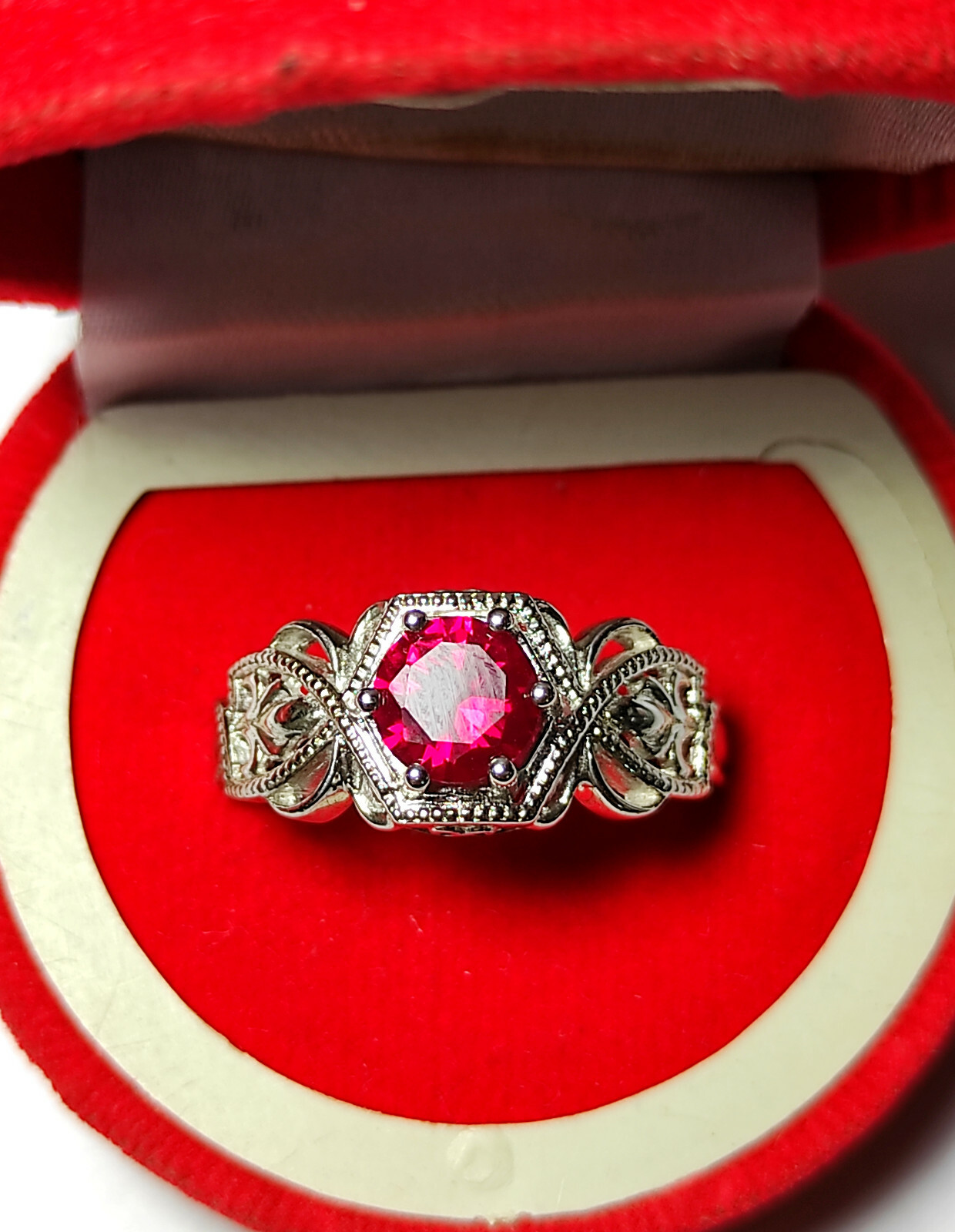 Blood Red Prong Set Ruby With Solid 925 Sterling … - image 7