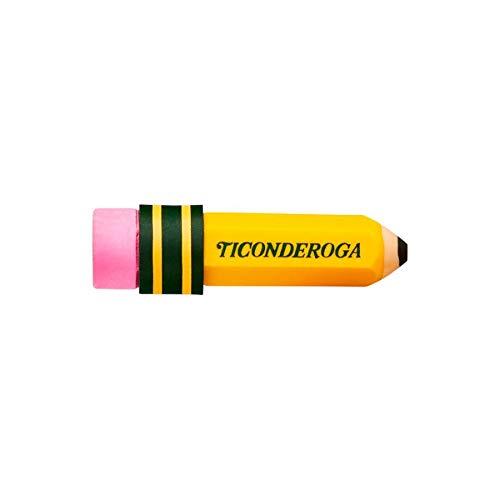  Erasers, Pencil Shaped, Latex-Free, Yellow, 3-Pack (38953) Yellow, 3 Count