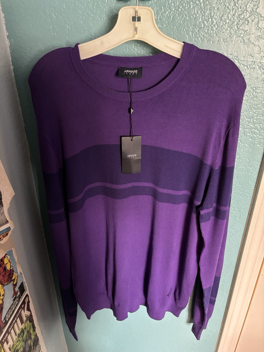 New 2XL Purple Armani Jeans Sweater | eBay