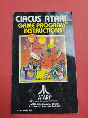Cricus Atari game program instruction Booklet manual English!! | eBay