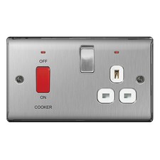 BG Nexus Brushed Steel Switches & Sockets Full Range Satin Chrome White Inserts