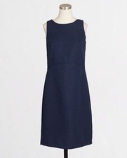 NWT J.Crew Jacquard Peek-A-Boo Back Navy Dress Size 2 Z168-16