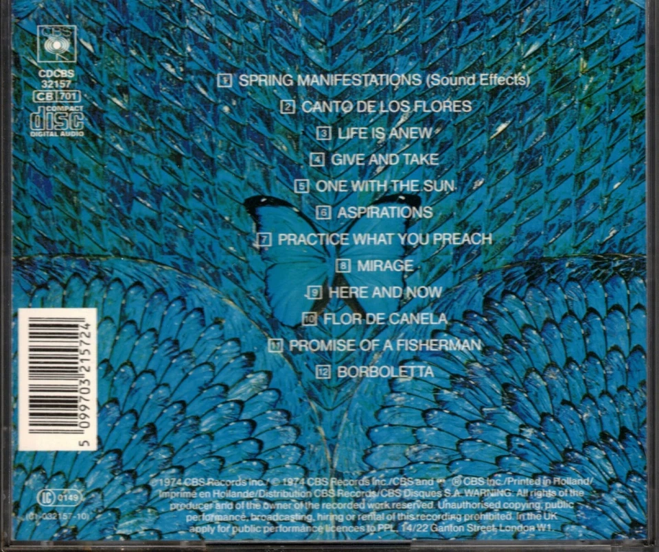 Santana – Borboletta - CD - CBS – CDCBS 32157 / Österreich - Bild 2 von 2