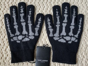 saint laurent skeleton gloves
