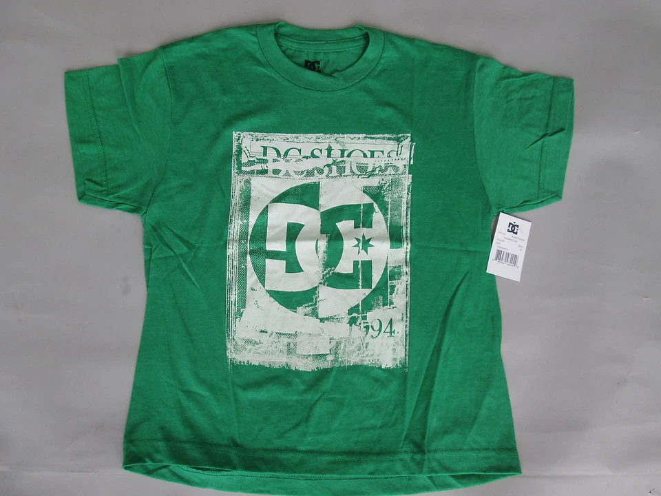 T-shirt enfant jeunesse authentique DC mode décontractée skate bmx mx S M L vert DCY04 - Photo 1/1