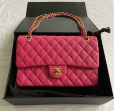 CHANEL Matelasse Double Flap Chain Shoulder Bag A01112 Caviar Skin Pink NEW