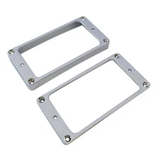 Humbucker Pickup Metal Rings 2x SLANTED & CURVED Bottom for Gibson Guitar CHROME