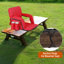 25" Extra Wide Stadium Seats for Bleachers with Back Support 600D Waterproof Red