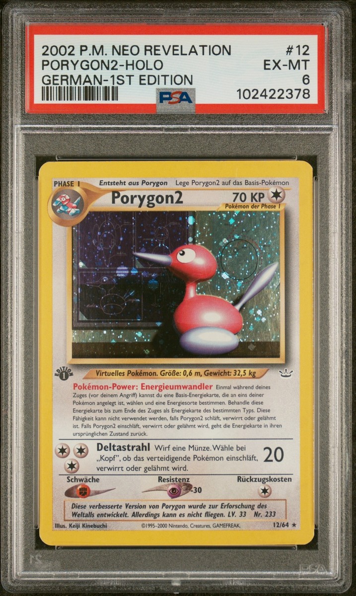 PSA 6 Porygon2 Holo 1st Edition German Neo Revelation 12/64
