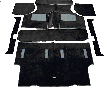 SCHWARZ AUSTIN MINI - MORRIS MINI CLASSIC TEPPICH SET + VORGESCHNITTEN UNTER FILZ KIT - Bild 1 von 6