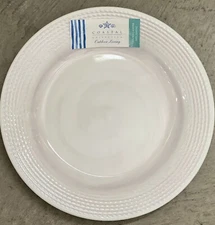 Coastal Outdoor Collection White Rope Edge MELAMINE Dinner Plates Set Of 4