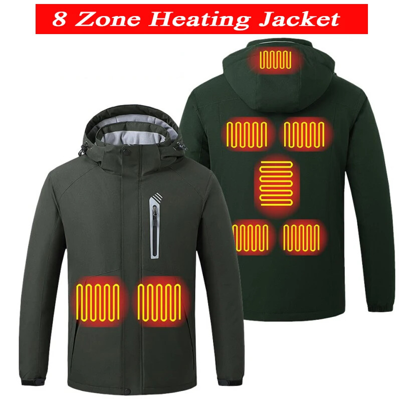 Heated Jacket 8 Areas Warm Winter Heated Jacket USB Electric heated Jacket Coats