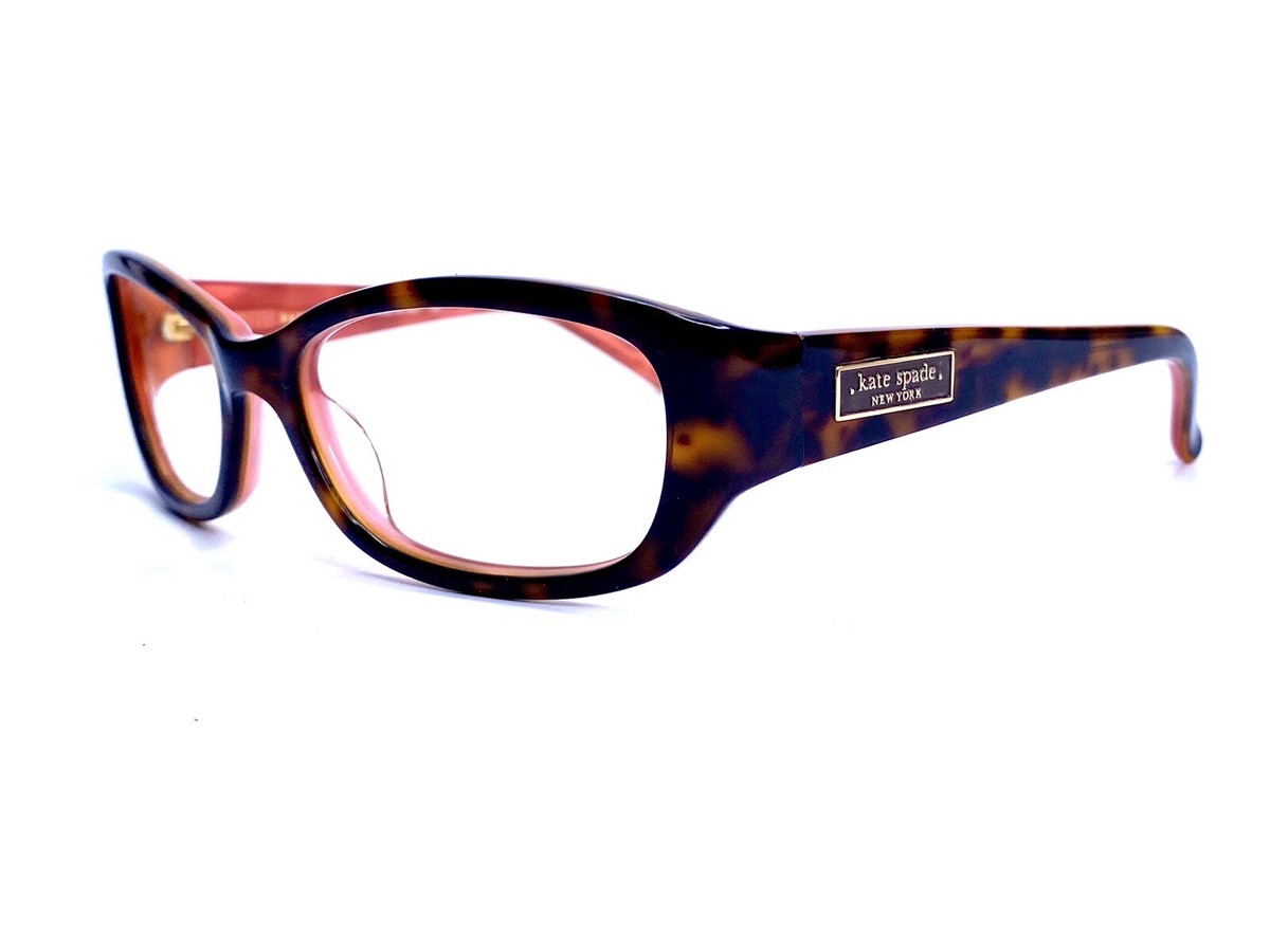 Kate Spade NY Tortoise Pink Oval Wrap Frame Glasses Italy 