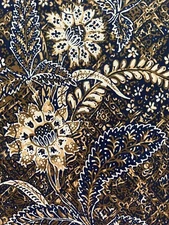 Vintage WAVERLY- Floral Trellis-Navy/Caramel/Cream-2 PIECES-21.75"x32"&26.5"x30"