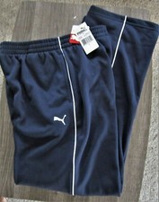 Puma Boys Size Large Athletic Pants with Pockets Navy Blue White Stripe