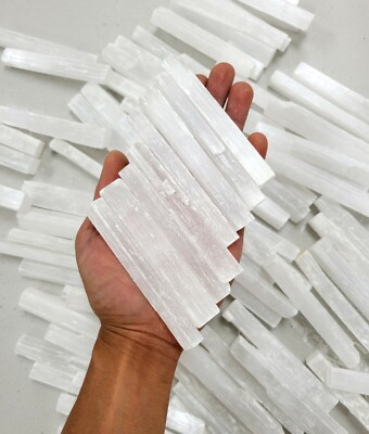 4 INCH SELENITE STICKS BULK Sticklets Crystal Wands Natural Healing Crystals