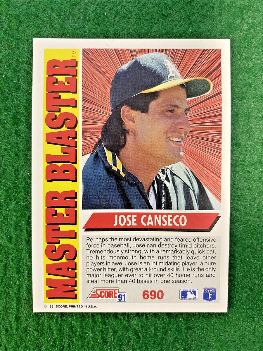 ⚾ 1991 Score #690 Jose Canseco Master Blaster California A's MLB