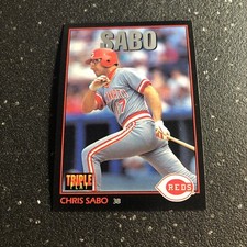 Chris Sabo 1993 Donruss Triple Play Baseball #184 MLB Cincinnati Reds 3B