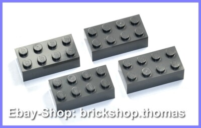 Lego 4 x Bausteine Steine grau 2x4 3001 Basic Bricks Dark Bluish Gray NEU / NEW