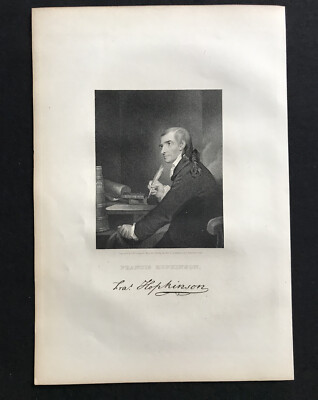 steel engraving Hopkinson Francis signer of the Dec of Ind Robert Edge Pine 1868