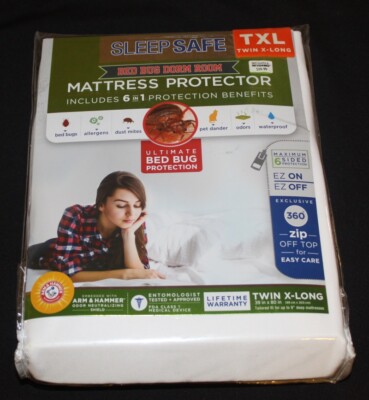 NEW Sleep Safe Mattress Protector Twin X-Long - 6 in 1 protection benefits