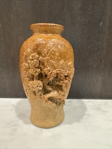 JAPANISCHE HOLZVASE MIT AUSSCHNITT 5,5 ZOLL